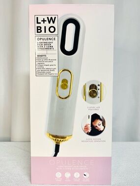 Opulence Lightweight Hair Dryer in White & Gold